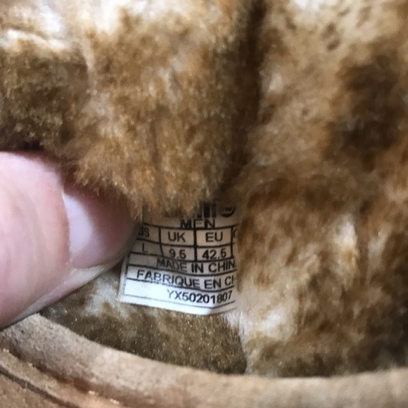 LAMO MEN'S SCUFF Faux Fur Chestnut Suede Upper Slippers size L - Picture 10 of 11